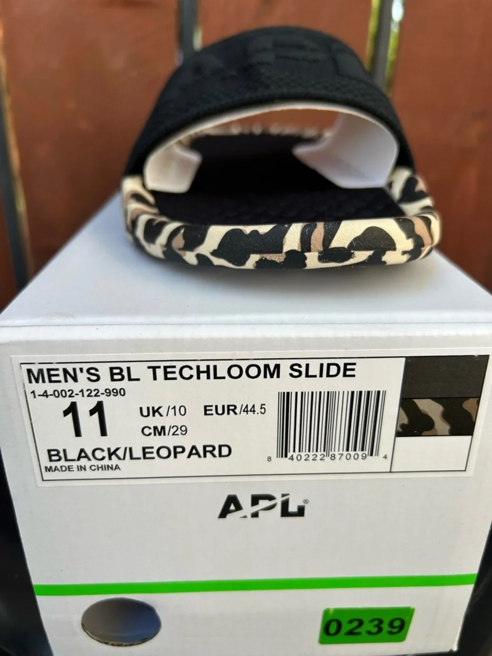 APL Big Logo TechLoom Slides black/leopard size 11 Men's